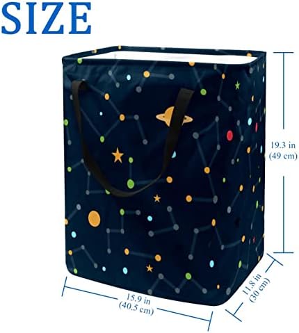 Dış Mekan Gece Takımyıldızı Gezegen Baskı Katlanabilir Çamaşır Sepeti, 60L Su Geçirmez çamaşır sepetleri Çamaşır Kutusu Giysi