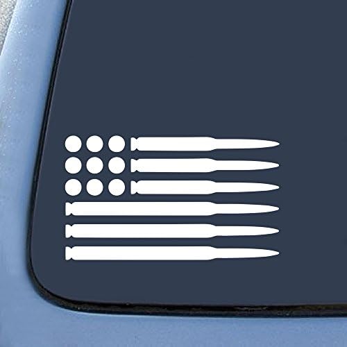 Amerikan Bayrağı Mermi Sticker Çıkartma Dizüstü Araba Dizüstü 5.5 (Beyaz)