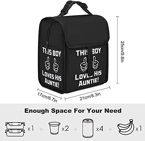 Bu Çocuk Teyzesini Seviyor! Yeniden kullanılabilir öğle yemeği çantası Yalıtımlı Yemek yemek kabı Okul Çalışması İçin Seyahat