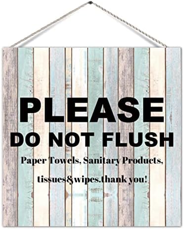 Komik Banyo İşareti Plak Lütfen Kağıt Havluları Yıkamayın Çiftlik Evi Ahşap Duvar Asılı Kapı Plak Alıntı ile Retro Banyo