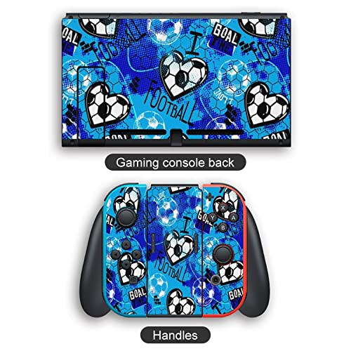 Altheory Mavi Futbol Anahtarı Cilt Nintendo Anahtarı Koruyucu Sticker Kapak Koruyucu Skins Tam Wrap Seti Konsolu Joy-Con