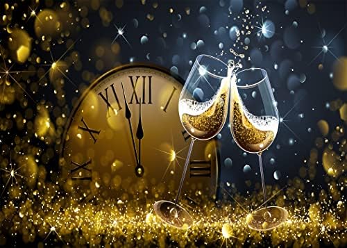 BELECO 10x8ft parıltılı kumaş Gece Saati Geri Sayım Zemin Şampanya Şerefe Siyah ve Altın Bokeh Glitter Arka Plan Noel Arifesi