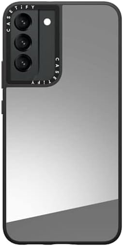 Siyah üzerine Samsung Galaxy S22 Ultra Gümüş için Casetify Ayna Kılıfı