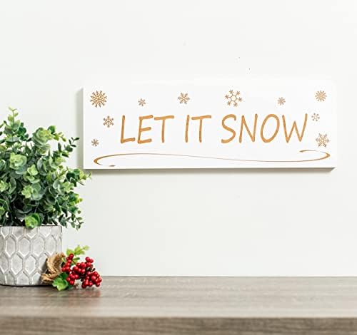 Carol's Inspirations Let It Snow Sign / Çiftlik Evi Tatil Dekorasyonu için Ahşap Beyaz Yılbaşı Dekoru / Duvar Sanatı Asma