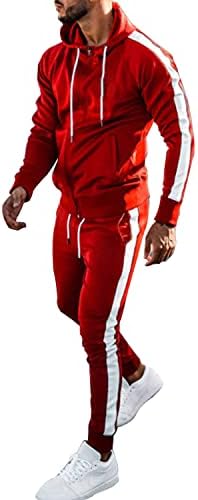 Erkek Kişiselleştirilmiş kapüşonlu eşofman üstü 2 Parça Kıyafet Rahat Uzun Kollu eşofman Tam Zip Spor koşu kıyafetleri