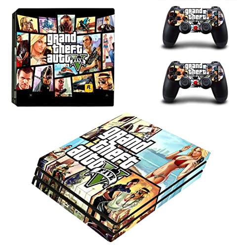 Oyun Grand GTA Hırsızlık Ve BAuto PS4 veya PS5 Cilt Sticker PlayStation 4 veya 5 Konsolu ve 2 Kontrolörleri Çıkartması Vinil