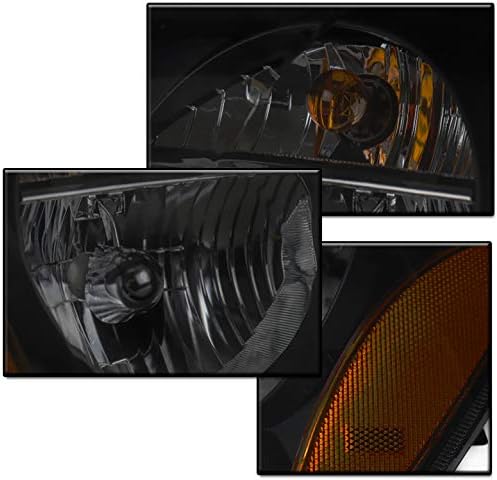ZMAUTOPARTS yedek siyah / duman farlar farlar ile 6.25 mavi LED DRL ışıkları için 2005-2007 Dodge Magnum