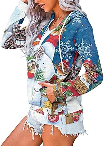 Kadınlar için uzun Kollu Gömlek,kadın Bulanık Polar oyuncak ayı Baskı Ceket Zip Up Uzun Kollu Kapşonlu Dış Giyim Cep ile