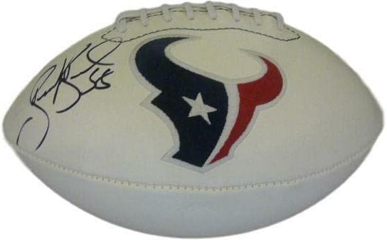 Brooks Reed İmzalı / İmzalı Houston Texans Beyaz Logo Futbol JSA 12834-İmzalı Futbol Topları