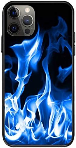 BLLQ Yumuşak Silikon İnce Kılıf iPhone 12 Pro Max ile Uyumlu [6.7], Fire Blaze Alev Tasarımı Siyah Kılıf iPhone12 Pro Max