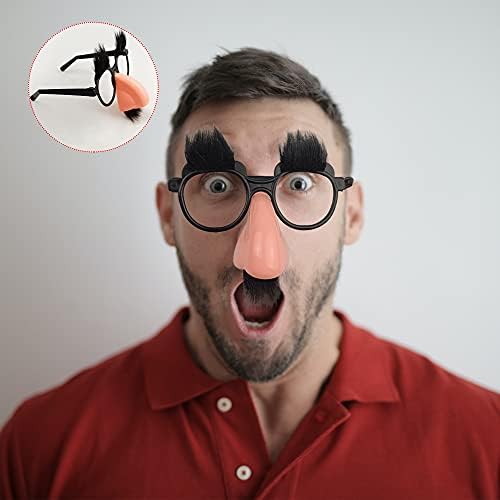 PPXMEEUDC 6 ADET Disguise Gözlük Komik Burun Kaşları ve Bıyık Mükemmel Parti İyilik Kostüm Cadılar Bayramı ve Doğum Günü