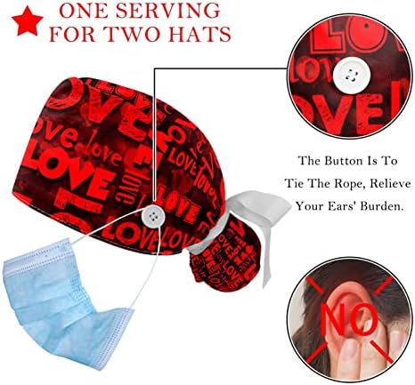 2 Adet sevgililer Günü Aşk Kırmızı Çalışma Kap Düğmeleri ve kurdele ile Erkekler Kadınlar için, kısa Uzun Saç
