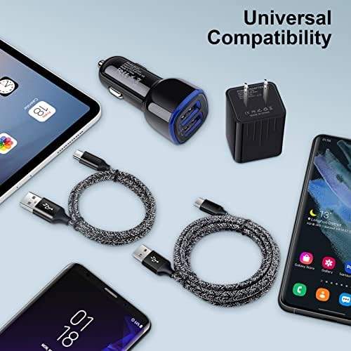 Hızlı Şarj Tipi C Şarj Bloğu USB Duvar Fişi Android Telefon Hızlı Araç Şarj adaptörü C Tipi Şarj kablosu 3FT 6FT Samsung