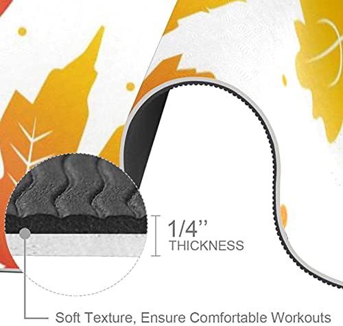 Siebzeh Suluboya Sarı Sonbahar Akçaağaç Yaprakları Desen Premium Kalın Yoga Mat Çevre Dostu Kauçuk Sağlık ve Fitness Her