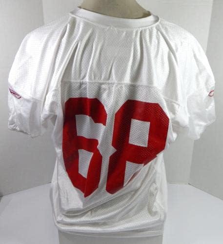2009 San Francisco 49ers 68 Oyunu Verilen Beyaz Antrenman Forması XL DP32798 - İmzasız NFL Oyunu Kullanılmış Formalar