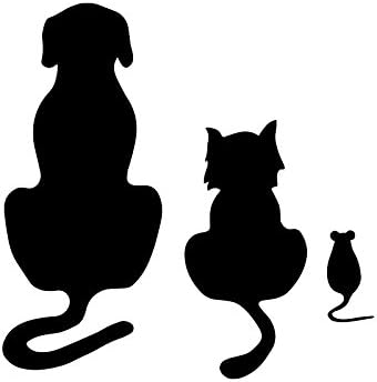 Uygun Fiyatlı Max Çıkartmaları Köpek Kedi Fare Siluet Çıkartması Dizüstü Araba Dizüstü 5.5 (Siyah)