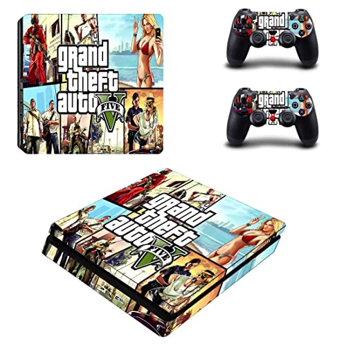Oyun Grand GTA Hırsızlık Ve BAuto PS4 veya PS5 Cilt Sticker PlayStation 4 veya 5 Konsolu ve 2 Kontrolörleri Çıkartması Vinil