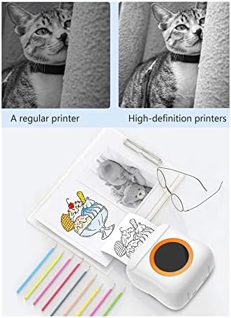 Mürekkepsiz Yazıcı Mini kablosuz bluetooth Termal Yazıcılar 6 Rulo Baskı Kağıdı Etiket Makbuz Fotoğraf Notlar ve Notlar (Renk: