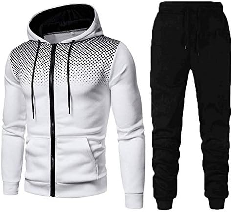 Kontrol Takım Elbise Erkekler için Kazak erkek Spor Hoodie ve Rahat Kış fitness pantolonları Nokta Smokin Düğme Seti