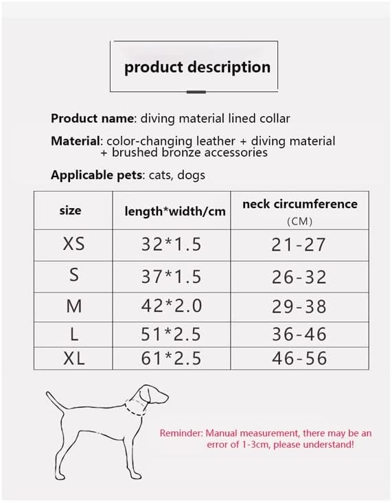 DHDM Deri Köpek Tasması Yastıklı Evcil Hayvan Tasması Ayarlanabilir köpek tasması Sağlam ve Dayanıklı (Renk: D, Boyut: Lcode)