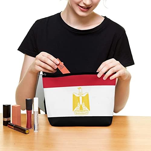Mısır Bayrağı PU Deri Makyaj Çantası Seyahat kozmetik çantası Büyük Kapasiteli Taşınabilir makyaj çantası Aksesuarları Organizatör