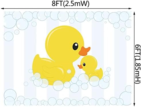 8x6ft Fotoğraf Arka Plan Sevimli Küçük Sarı Ördek Tema Bebek Duş Kabarcık Zemin Ördek Parti Olay Süslemeleri Afiş Resimleri