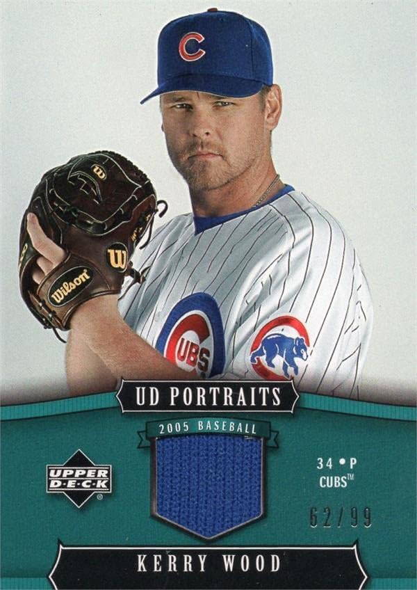 Kerry Ahşap oyuncu yıpranmış forması yama beyzbol kartı (Chicago Cubs) 2004 Üst Güverte Portreler 25 LE 62/99-MLB Oyun Kullanılan