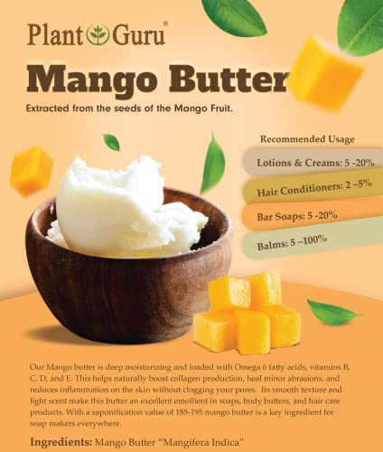 Çiğ Mango Yağı 4 oz %100 Saf Doğal Soğuk Preslenmiş. Cilt Vücut ve Saç Nemlendirici, DIY Kremler, Balsamlar, Losyonlar, Sabunlar.