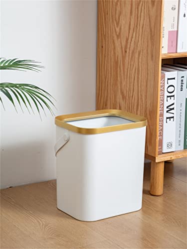SAWQF Altın çöp tenekesi Mutfak Banyo için Dört Ayaklı İtme Tipi Plastik Dar çöp tenekesi kapaklı ( Renk : bir renk , Boyut