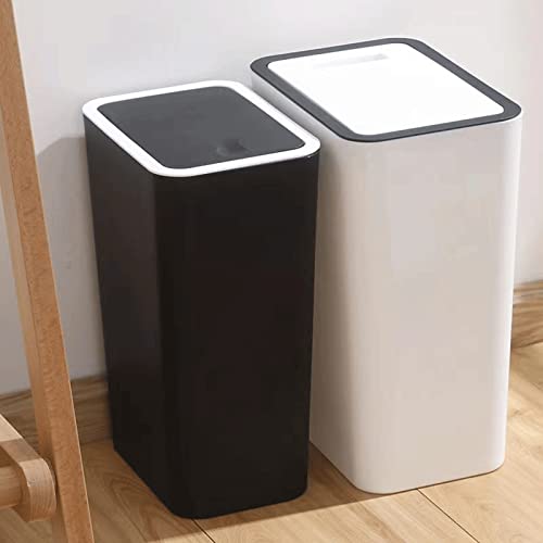 LODLY çöp tenekesi, çöp tenekesi kapaklı Ev Banyo Tuvalet Oturma Odası Mutfak Yaratıcı Çatlak Basın Tipi Kapaklı Kağıt Sepeti
