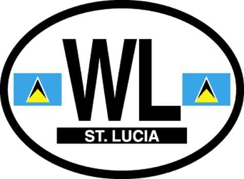 Otomobil, Kamyon veya Tekne için St Lucia Oval Çıkartmasını işaretleyin