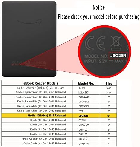 6 Yepyeni Kindle 11. Nesil 2022 Sürümü için Kılıf Model No. C2V2L3-Akıllı Kapak Hafif Premium PU deri kılıf ile Otomatik