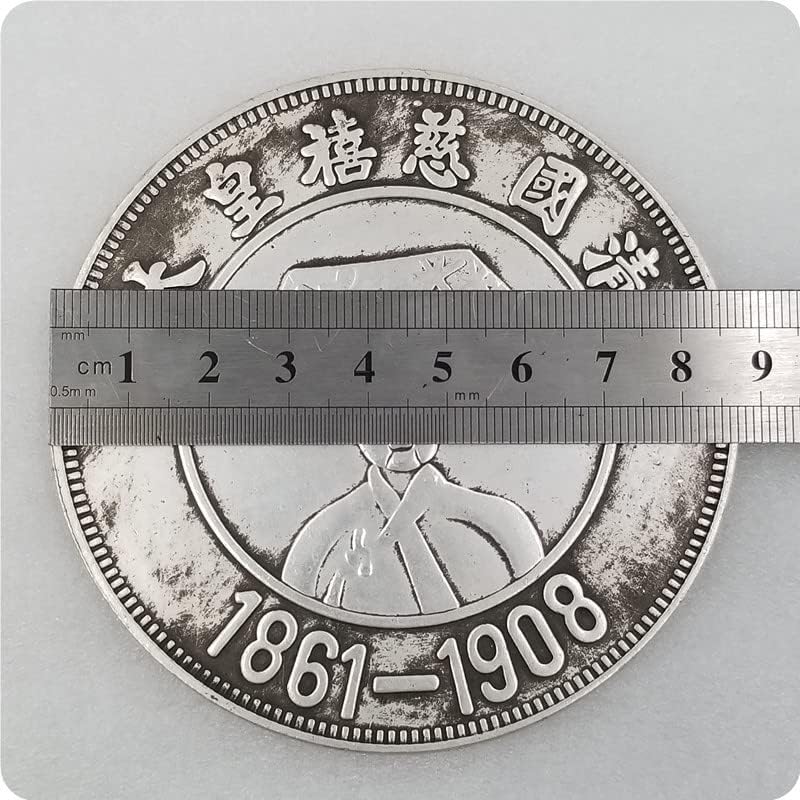 Antika El Sanatları Büyük Qing Hanedanı Cixi İmparatoriçe Dowager Büyük Gümüş Dolar 88mm Çap Gümüş Dolar 0307