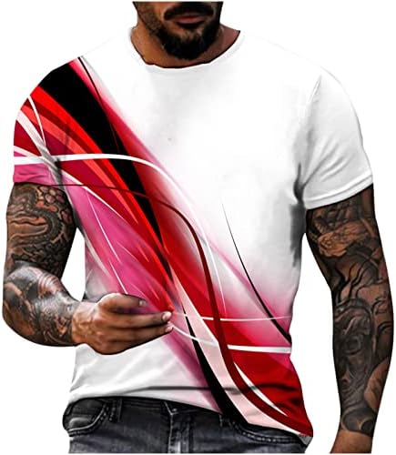 Erkek t-shirtü 3D Baskı Rahat Yaz Üstleri Moda Ekip Boyun Kısa Kollu Tee Gömlek Üst Bluz Spor Atletik T-Shirt