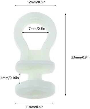 KUMGROT 50 adet Perde Parça Planör Plastik Pencere Perde Kancaları Tekerlek Silindirleri Kanca 11mm Alt Çap Beyaz