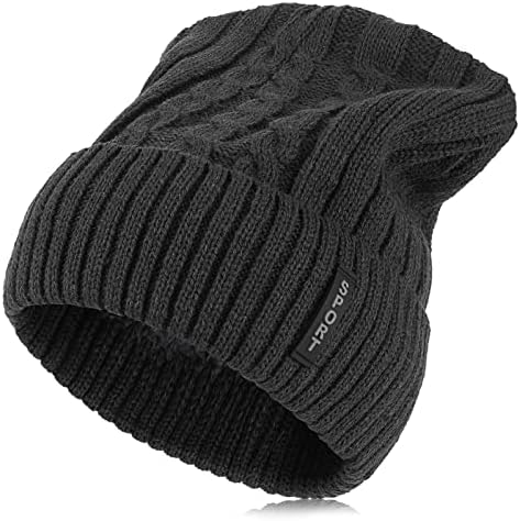 TIESOME Kış Sıcak Polar Şapka, Bayan ve Erkek Tığ Hımbıl Tıknaz Örme Kap Moda Termal Kış Açık Spor