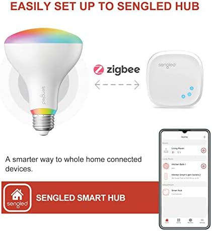 Sengled Zigbee Akıllı Ampuller, Akıllı Hub Gerekli, Dahili Hub ile SmartThings Hub ve Echo ile Çalışın, Alexa ve Google Home