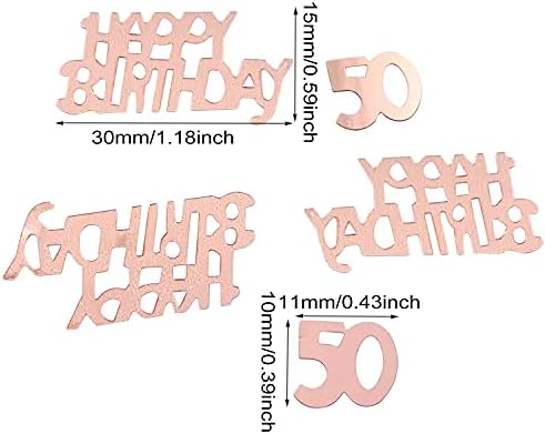 Honbay 4 Torba Glitter 50th Doğum Günü Konfeti masa Süslemeleri Metalik Folyo Numarası 50 Konfeti 50th doğum Günü yıldönümü