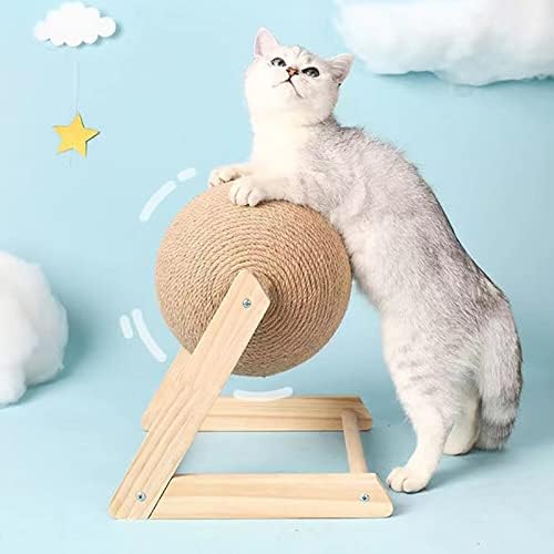 Kedi Scratcher Oyuncak Top Dahili Çan Doğal Sisal Kedi Tırmalama Dönebilen Top Kedi Tırmalama Topu Kediler Yavru için Interaktif