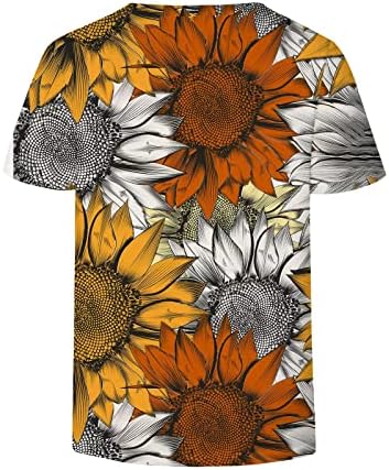 Yaz Sonbahar Rahat Üst Gömlek Kızlar için Kısa Kollu %2023 Pamuk V Boyun Grafik Baskı Çiçek Gömlek 11 11