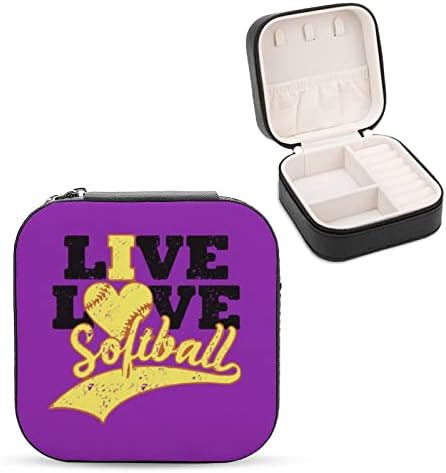 Canlı Aşk Sotball Takı Kutuları PU Deri Taşınabilir Ekran Saklama Kutusu Tutucu Mini Kılıf Kadınlar için Hediye
