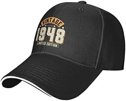 Vintage 1948 Sınırlı Sayıda Kapaklar 75th doğum günü hediyesi 75 Yaşında beyzbol şapkası Kadınlar için