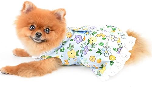 SMALLLEE_LUCKY_STORE Kız Evcil Hayvan Giysileri Sevimli Dantel Çiçek Köpek Elbise Yay ile Küçük Köpekler Kediler için Köpek