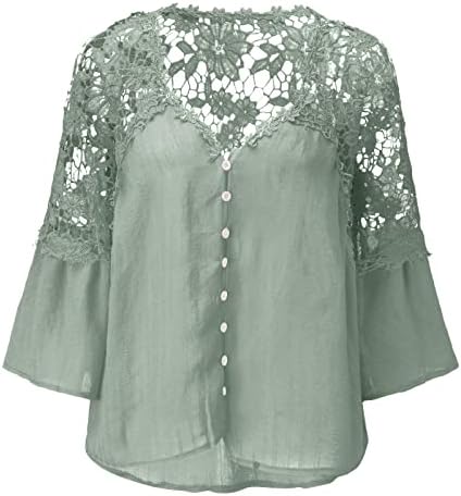 Yubnlvae Tişörtü Kadınlar için Trendy Casual Uzun Kollu Moda Yaz Artı Boyutu Kravat boya Nefes Bluzlar Ekip Boyun