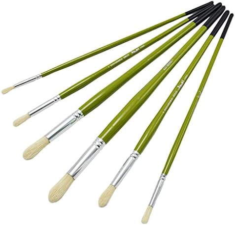 TREXD 6 adet/takım Yuvarlak Kafa Yele Yağlı boya kalemi Seti Fırça Tepe Sanat Malzemeleri Fırça Seti Çizim Sanat Malzemeleri