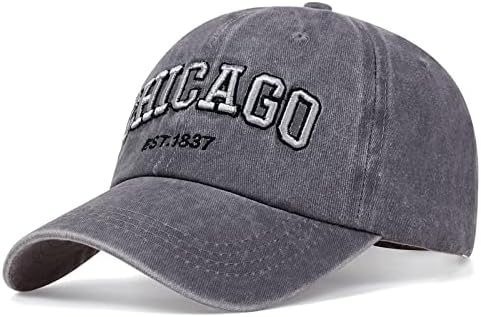 Chicago Şapka Erkekler Kadınlar için 3D Nakış Vintage Şehir baba şapkası beyzbol şapkası