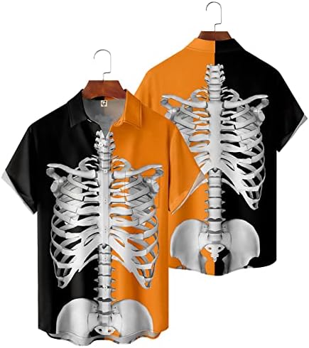 Erkekler grafikli tişört Tops Cadılar Bayramı Baskı Kısa Kollu Cadılar Bayramı Kabak Streç Kas Gömlek Streetwear Tops 01