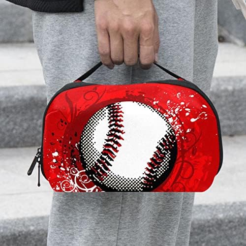 Su geçirmez Makyaj Çantası Beyzbol Kırmızı Makyaj çanta düzenleyici Seyahat Zip makyaj çantası Küçük Kozmetik Çantası güzellik