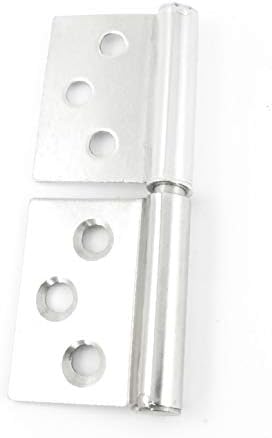 X-DREE Gümüş Ton Metalik Pencere Bayrağı Kapı Menteşeleri Parçaları 7.5 cm Uzunluğunda (Bisagra de puerta con indicador metálico