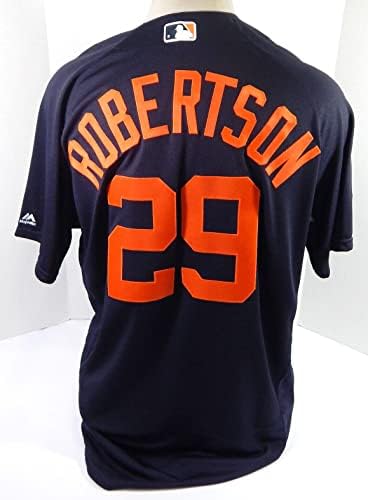 2019 Detroit Tigers Robertson 29 Oyun Verilen Pos Kullanılan Donanma Forması ST Yama 50 4-Oyun Kullanılan MLB Formaları